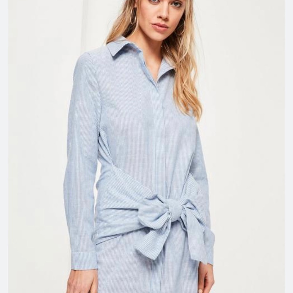 💙💙Missguided striped cotton shirt dress size 4